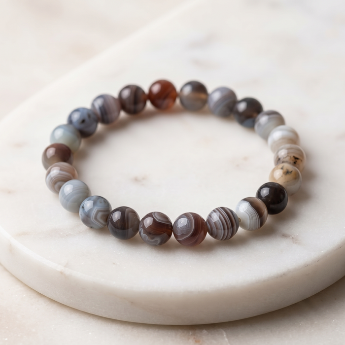 Persian Gulf Agate 8mm Gemstone Bracelet
