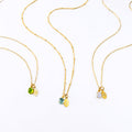Personalized Cabochon Birthstone & Name Necklace