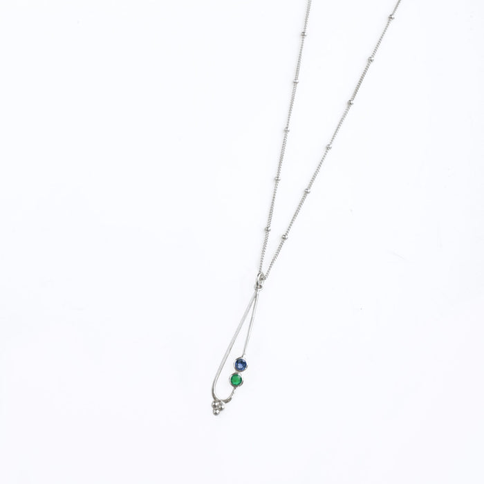 gift for mother of two, kids birthstone necklace, dainty pendant necklace