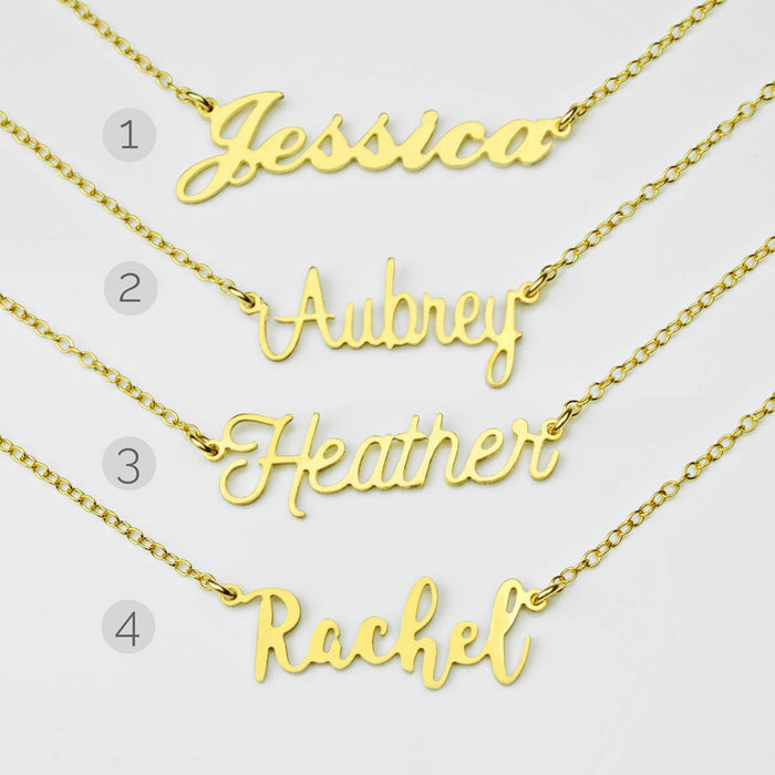 custom script name necklace styles font options persona