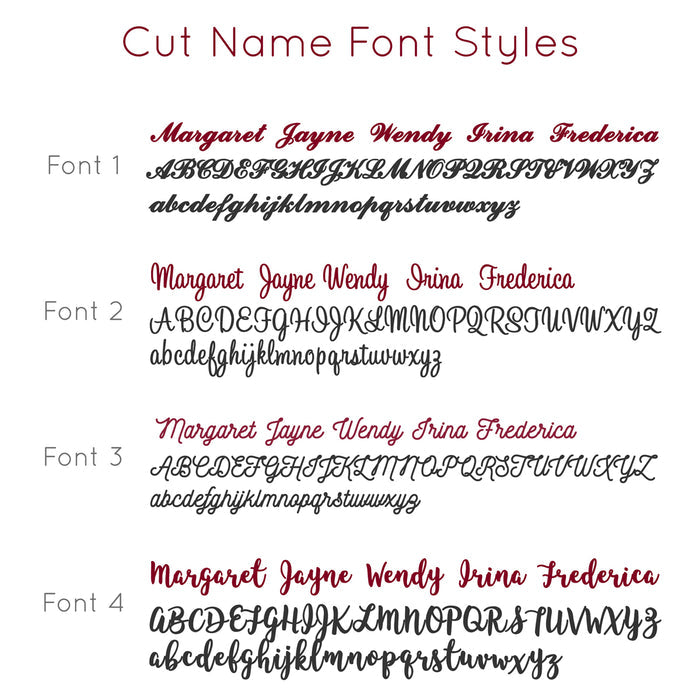 name necklace font styles chart script cursive personalized name jewelry engraving options custom necklace fonts