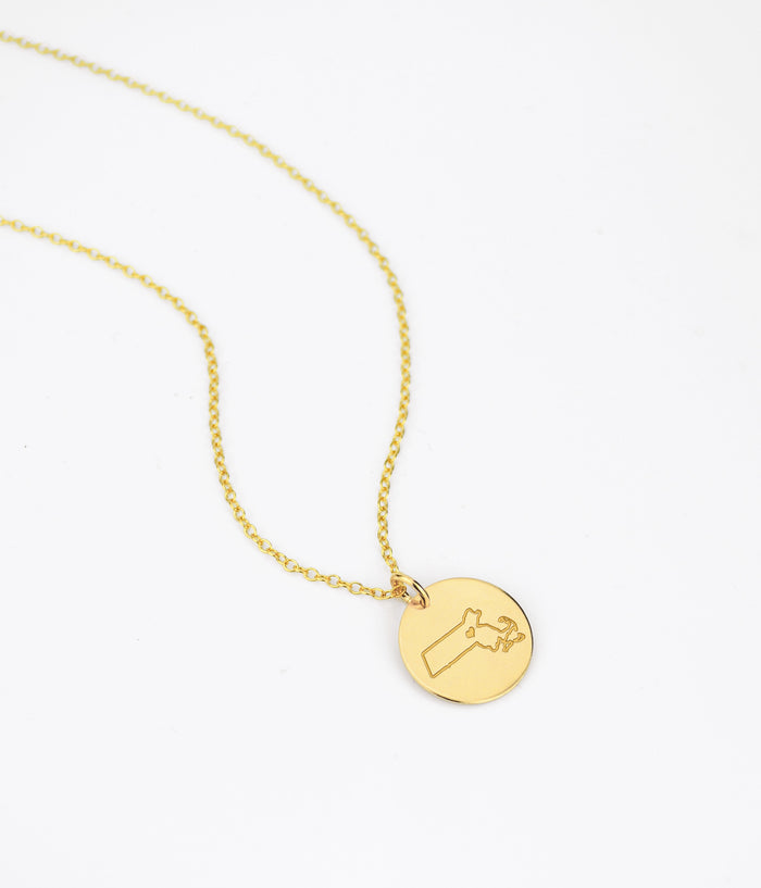 Personalized State Disc Pendant Necklace