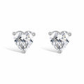 Pierrette White Heart Stud Earrings