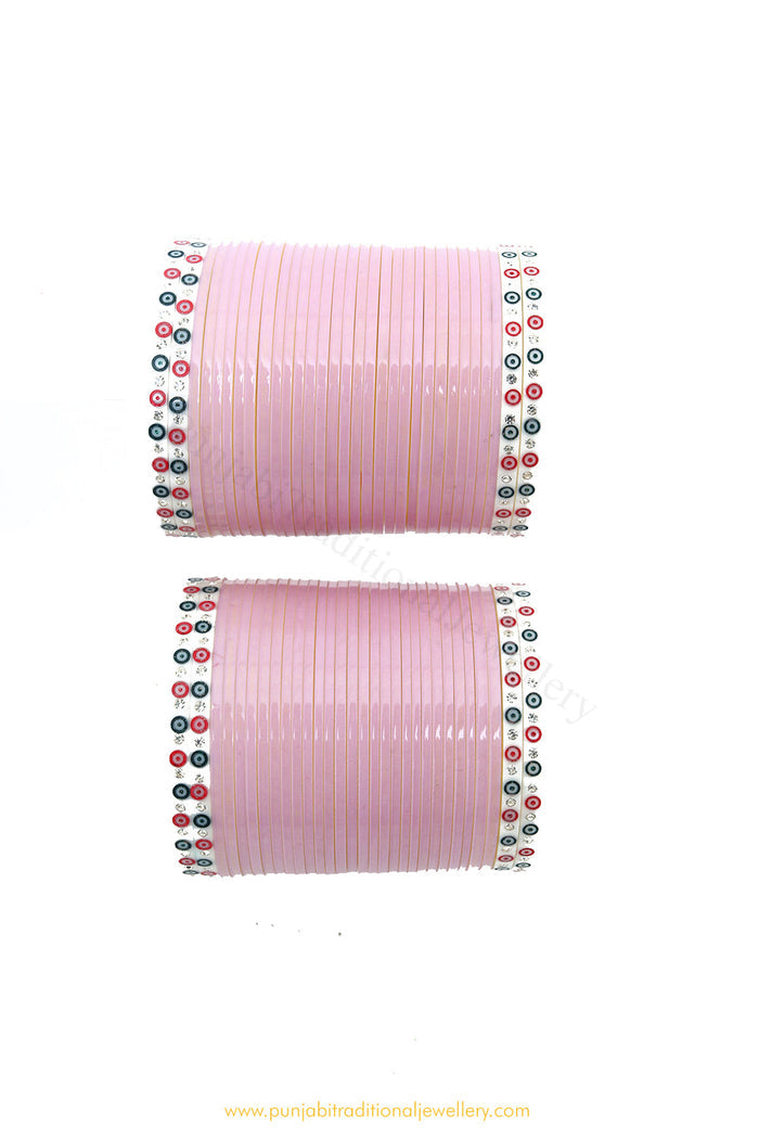 Pink Colour Traditional Bridal Chura By PTJ