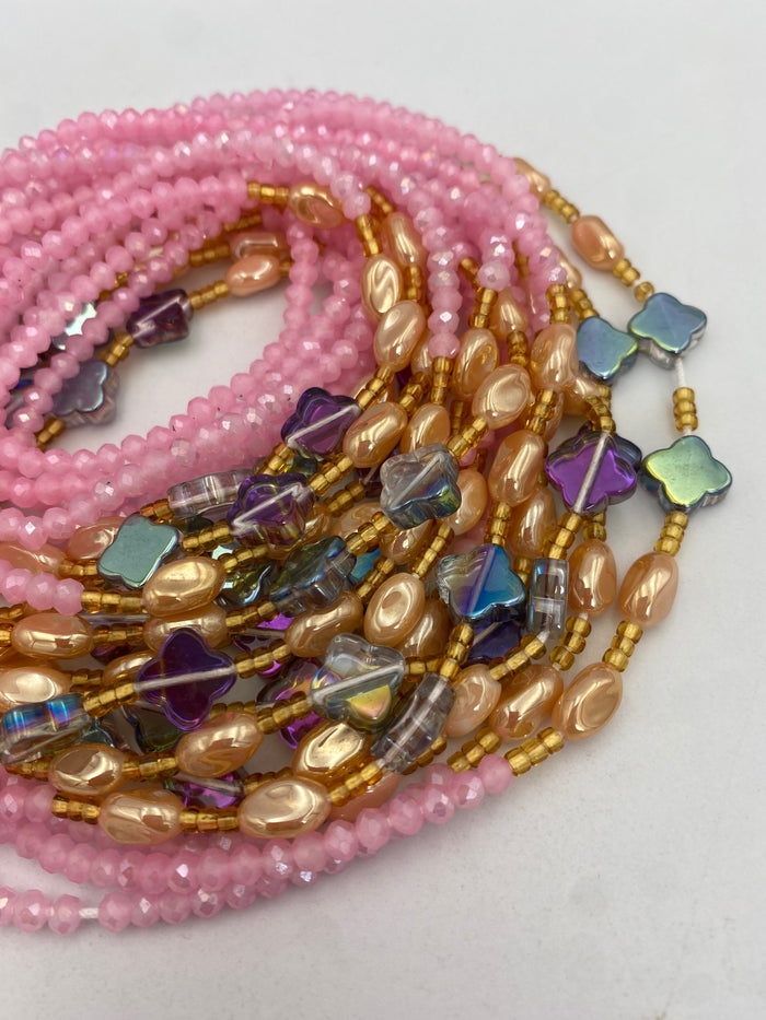Pink Luxury waist bead| Crystal WaistBead | Crystal Waist Bead | Body Jewelry| Tie On | 45”