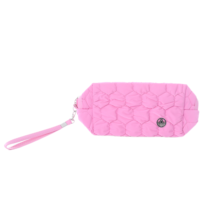 Pink Quilted Wristlet Pouch