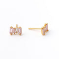 Pink Stone Stud Earring