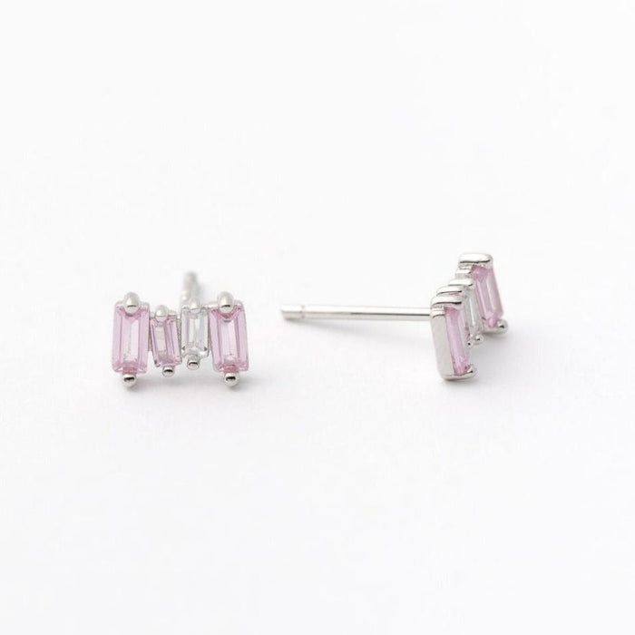 Pink Stone Stud Earring