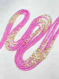 Pink waistbeads- Tie On