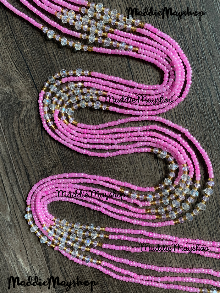 Pink waistbeads- Tie On