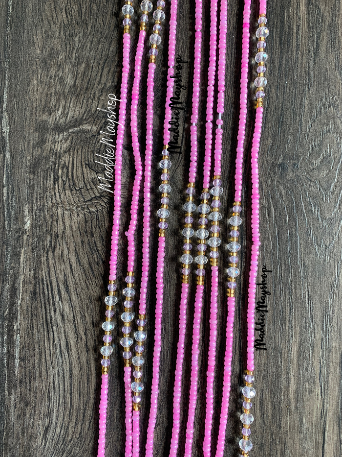 Pink waistbeads- Tie On