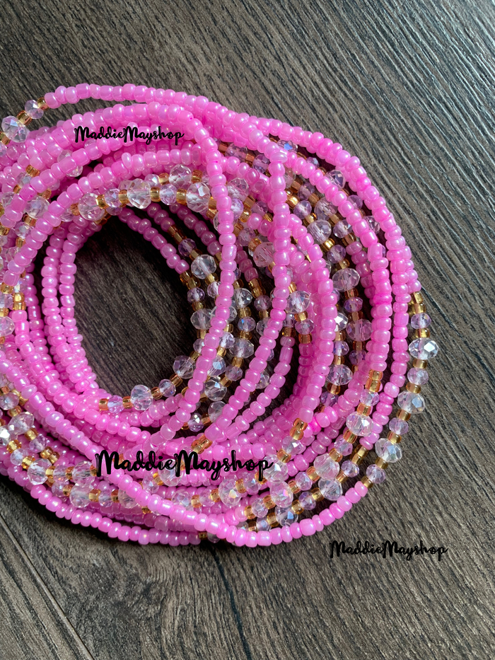 Pink waistbeads- Tie On