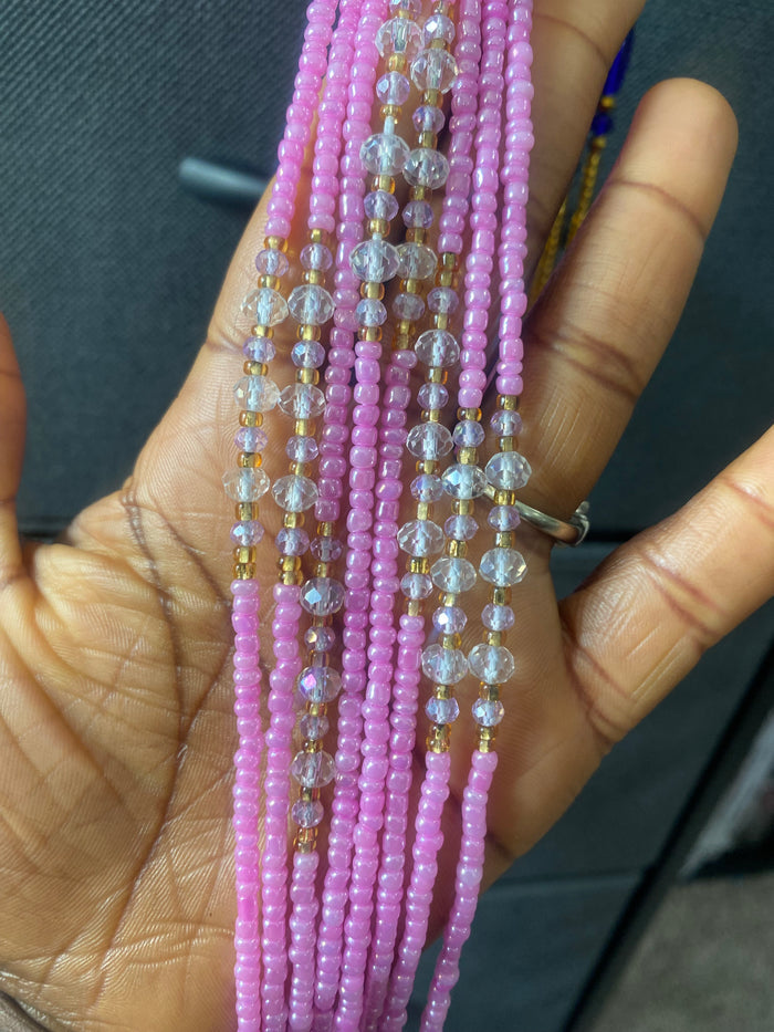 Pink waistbeads- Tie On