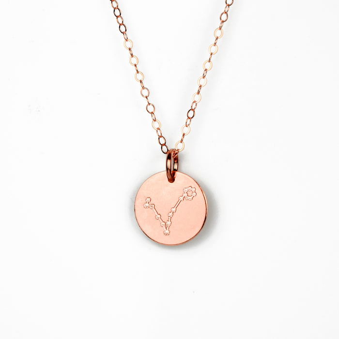 Pisces Constellation Necklace with Monogram Engraving on Back