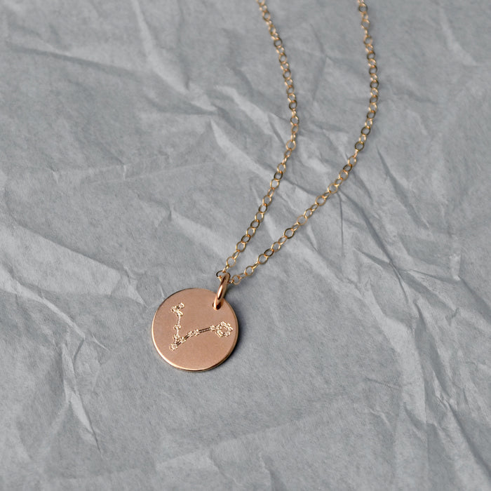 Pisces Constellation Necklace with Monogram Engraving on Back