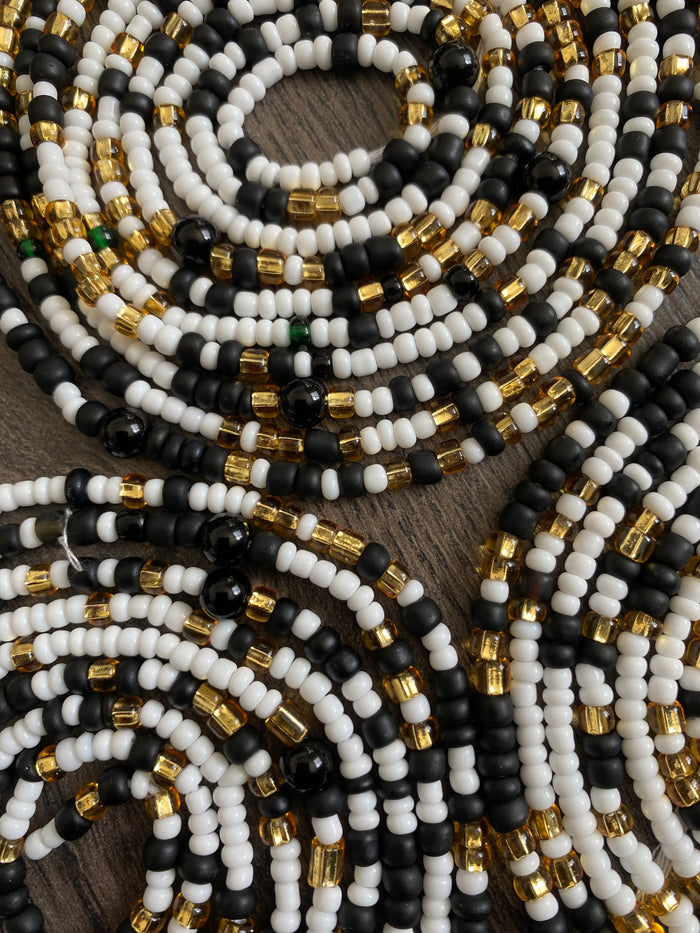 Precious~ Waist Bead with Onyx Gemstones - Tie on