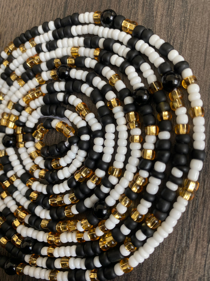 Precious~ Waist Bead with Onyx Gemstones - Tie on