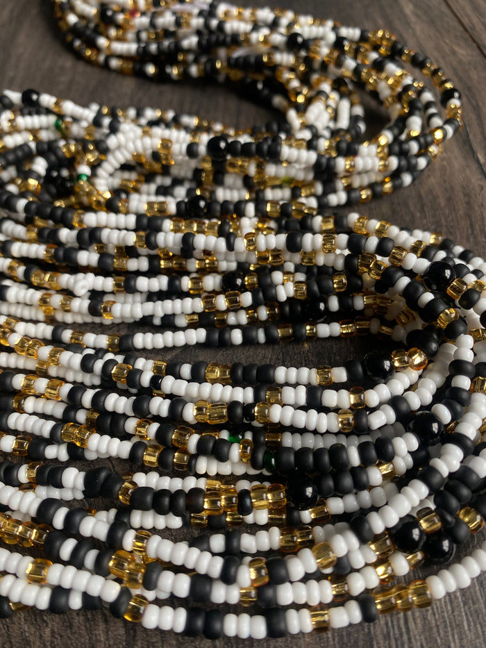 Precious~ Waist Bead with Onyx Gemstones - Tie on