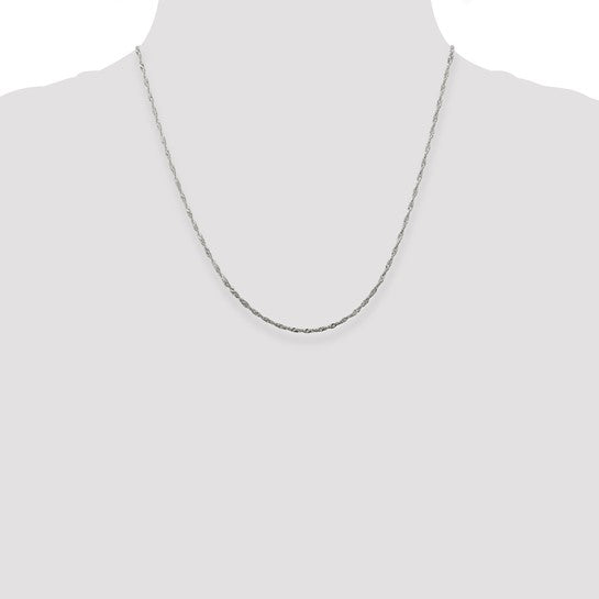 Quality Gold QFC98-20 Sterling Silver Singapore Chain – 1.75mm Width, 20in Length with Lobster Clasp