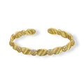 Quinta 18K Gold Floral Wavy Open Bangle