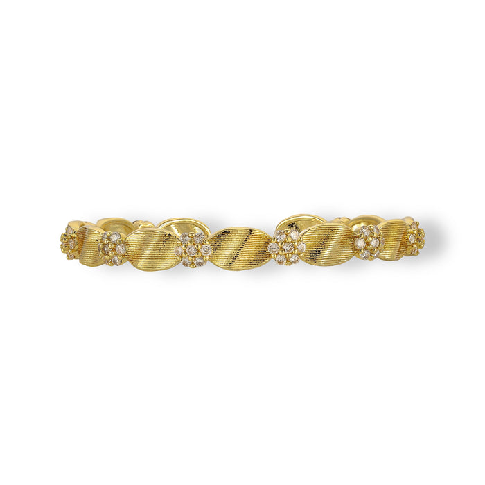 Quinta 18K Gold Floral Wavy Open Bangle