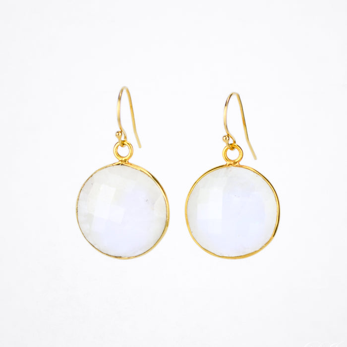 Rainbow Moonstone Earrings : June Birthstone