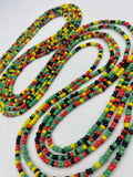 Rasta Waist Beads – Tie-On African Waist Bead 45”-50” | Red Yellow Green | Price Per Waist Bead