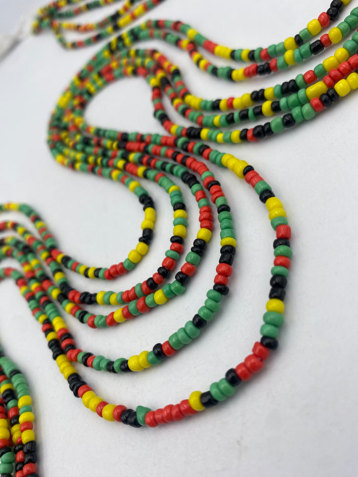 Rasta Waist Beads – Tie-On African Waist Bead 45”-50” | Red Yellow Green | Price Per Waist Bead