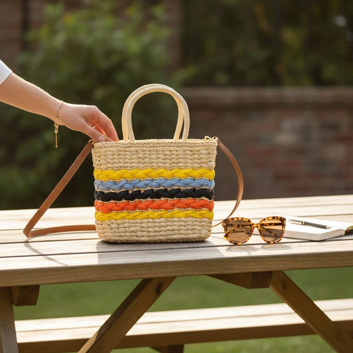 Rattan Beach Tote Shoulder Bag