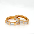 Rectangle CZ Hoop Earring