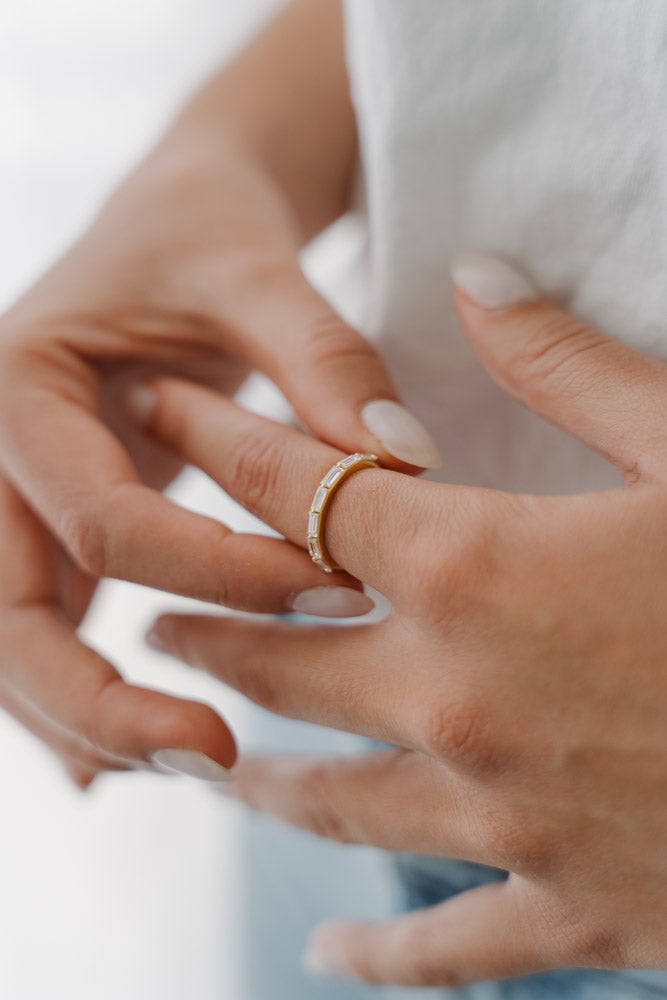 Rectangle CZ Stacking Ring