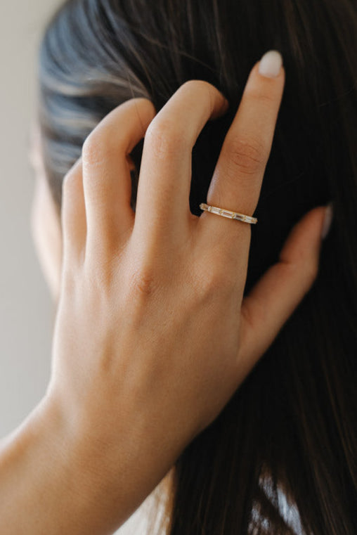 Rectangle CZ Stacking Ring