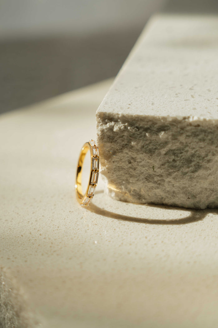 Rectangle CZ Stacking Ring