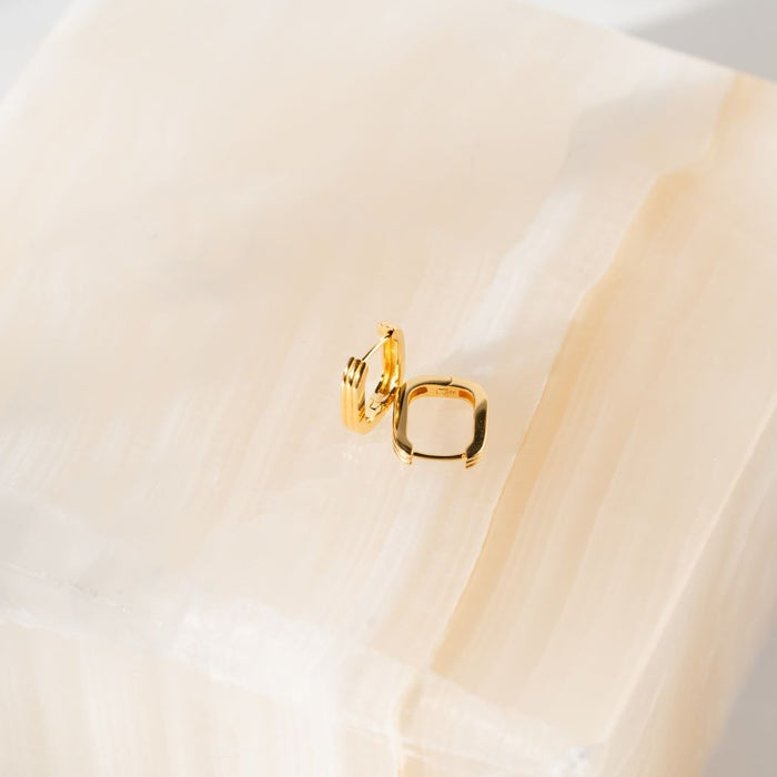 Rectangular Reed Huggie Hoop
