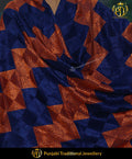 Red & Blue Pure Phulkari Dupatta | Punjabi Traditional Jewellery Exclusive