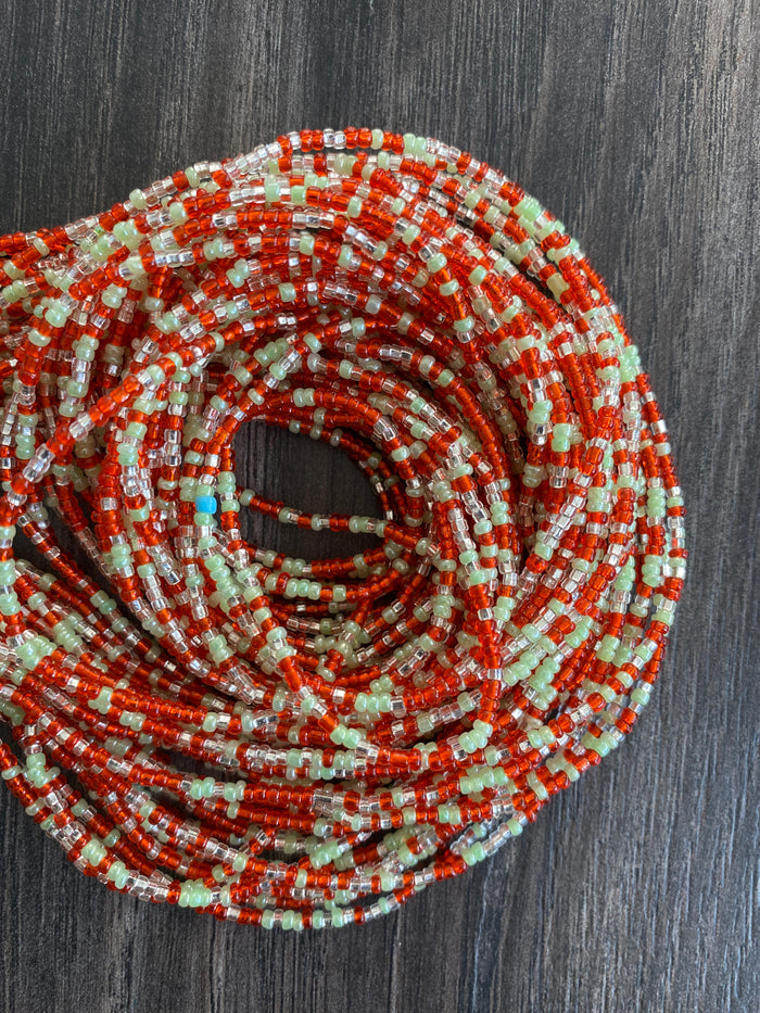 Red & Clear Waist Bead