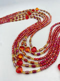 Red Luxury Waist Beads | Luxury WaistBead |  Tie-On 45 Inches