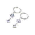 Reginlind White Round Square Drop Earrings