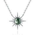 Reine Green Moss Starburst Necklace