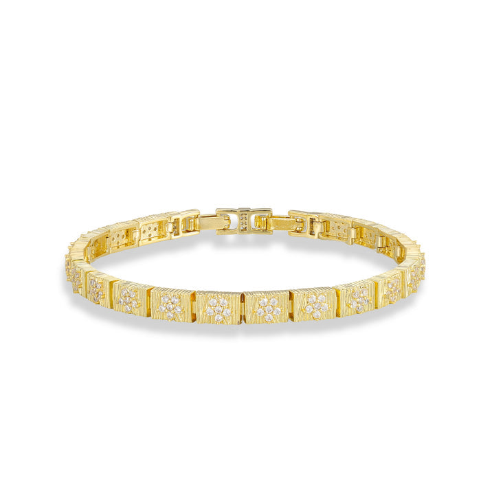 Rike 14K Gold Square Floral Bracelet