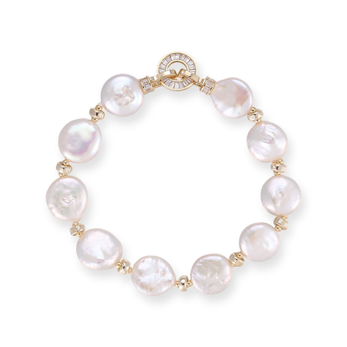 Rodelind White Round Baroque Pearl Bracelet