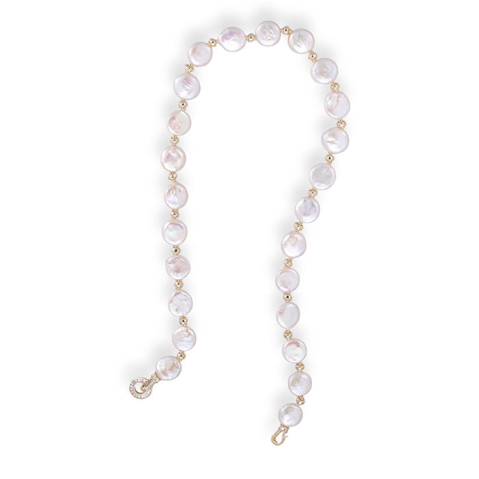 Rodelind White Round Baroque Pearl Choker Necklace