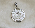 ROUND SOLID METAL MOTH PENDANT-4