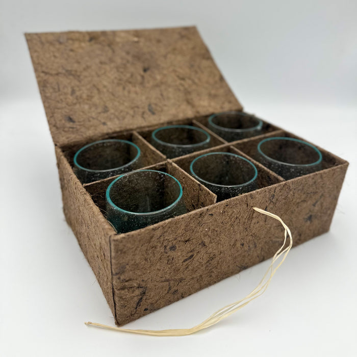 Set of 6 Recycled Water Glasses in a Box