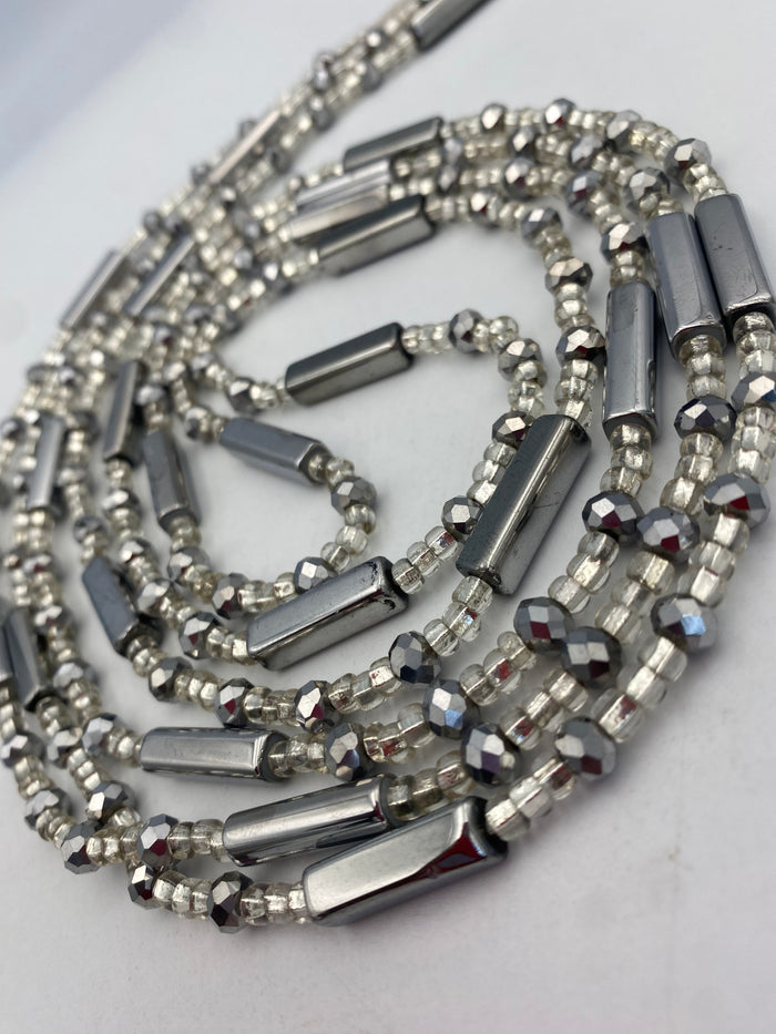Silver crystal WaistBead | Luxury Crystal Waist Bead | Tie On | 45” -50”