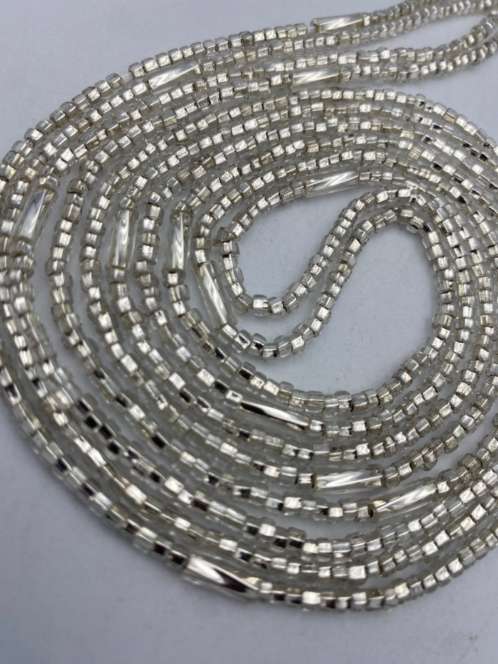 Silver Waist Beads | African Body Jewelry | Price per Waist Bead (45”-50”) – Tie-On