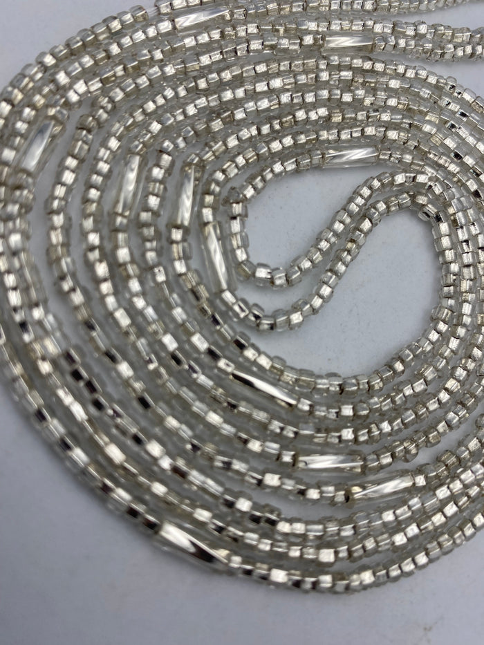 Silver Waist Beads | African Body Jewelry | Price per Waist Bead (45”-50”) – Tie-On