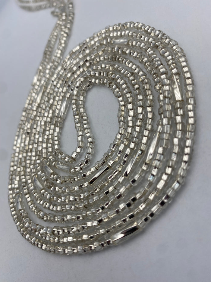 Silver Waist Beads | African Body Jewelry | Price per Waist Bead (45”-50”) – Tie-On