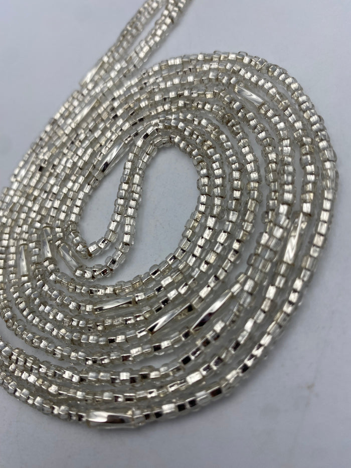 Silver Waist Beads | African Body Jewelry | Price per Waist Bead (45”-50”) – Tie-On