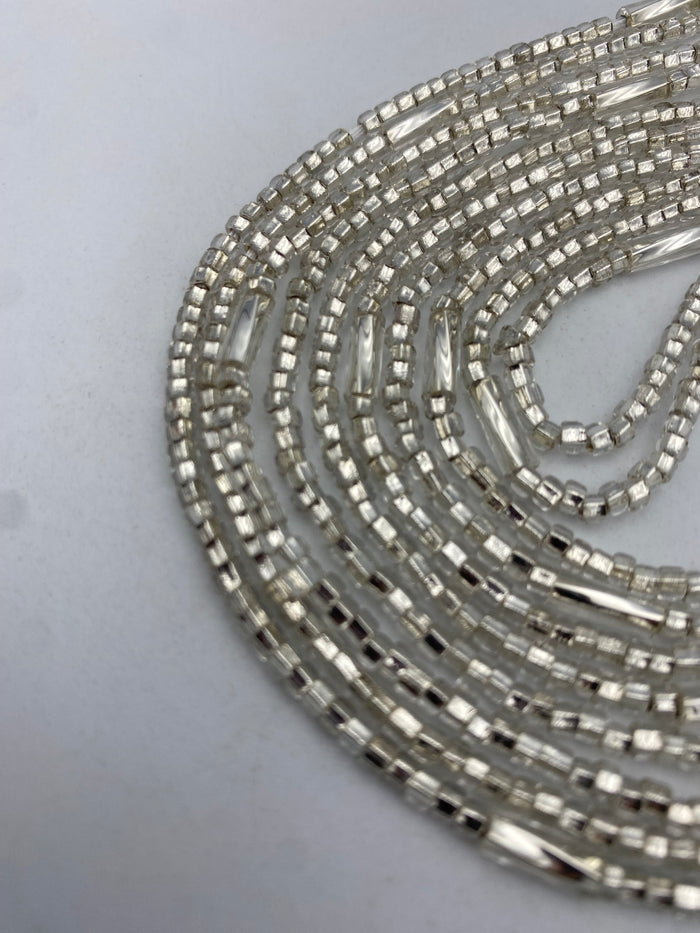Silver Waist Beads | African Body Jewelry | Price per Waist Bead (45”-50”) – Tie-On